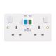 2 GANG 13A 30mA RCD SOCKET-WHI